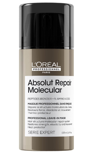 Máscara Sin Enjuague Reparación Molecular Profunda Cabello Dañado Absolut Repair Molecular 100ml LOreal Professional