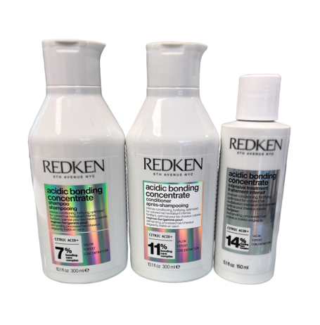 Pack Acidic Bonding Concentrate Shampoo, Acondicionador y Pre Tratamiento